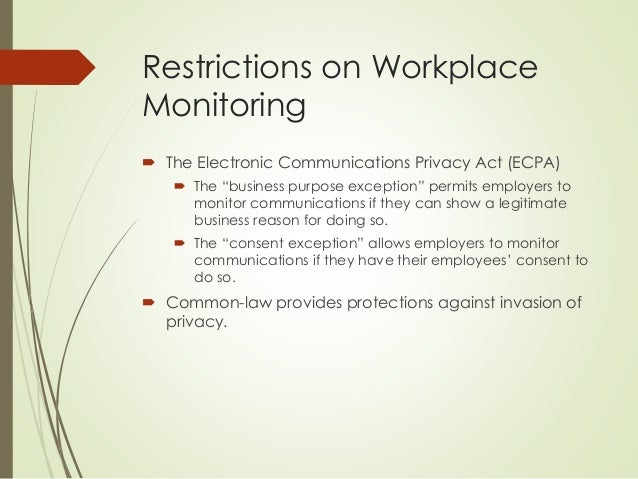 employee privacy in the workplace Issue of privacy and electronic monitoring in the work place